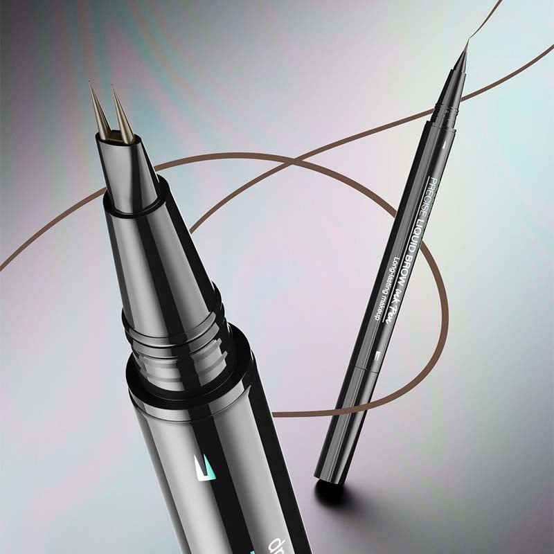 2-in-1 Augenbrauenstift mit Mikro-Gabelspitzen-Applikator und präziser Bürstenspitze