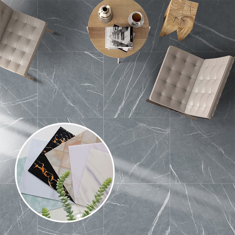 Marmor-Vinyl-Bodenfliesen zum Selbstkleben