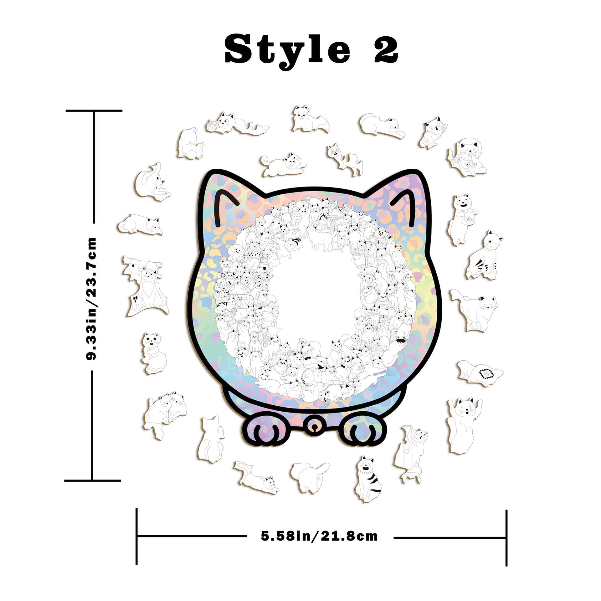 135PCS Cat-Shaped Wooden Puzzle Game