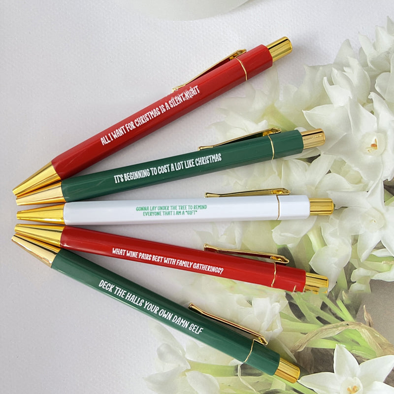 Weihnachtliches farblich abgestimmtes Signature Pen Set (5 Stück)