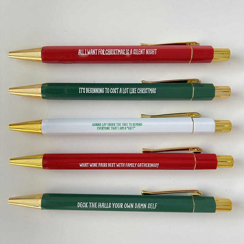 Weihnachtliches farblich abgestimmtes Signature Pen Set (5 Stück)