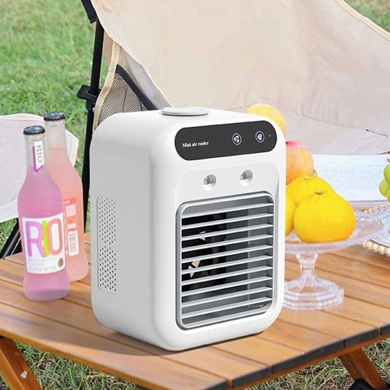 3-in-1 Tragbarer Kühlventilator mit 2-Stufen-Nebelfunktion