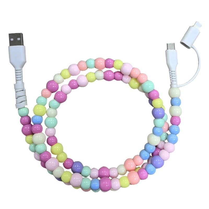 Kreatives 2-in-1-Datenkabel mit Perlen
