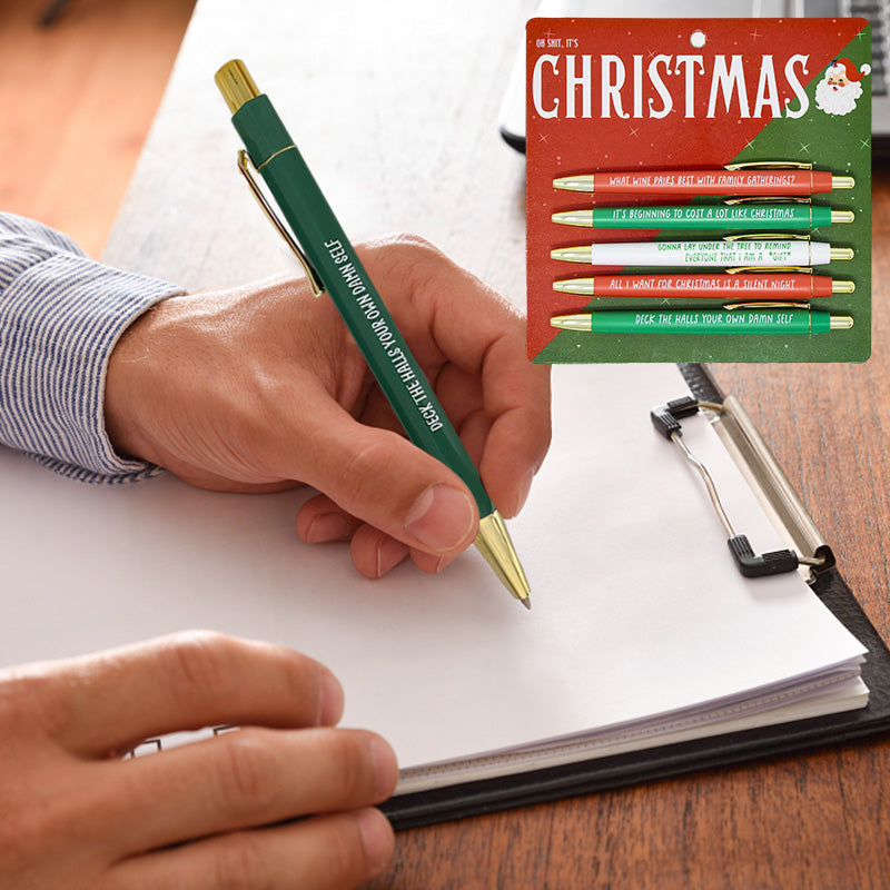 Weihnachtliches farblich abgestimmtes Signature Pen Set (5 Stück)