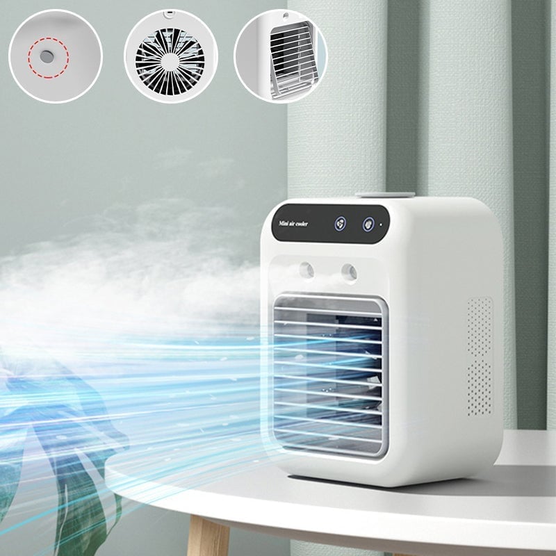 3-in-1 Tragbarer Kühlventilator mit 2-Stufen-Nebelfunktion