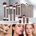 20-teiliges kaffeefarbenes Make-up-Pinselset
