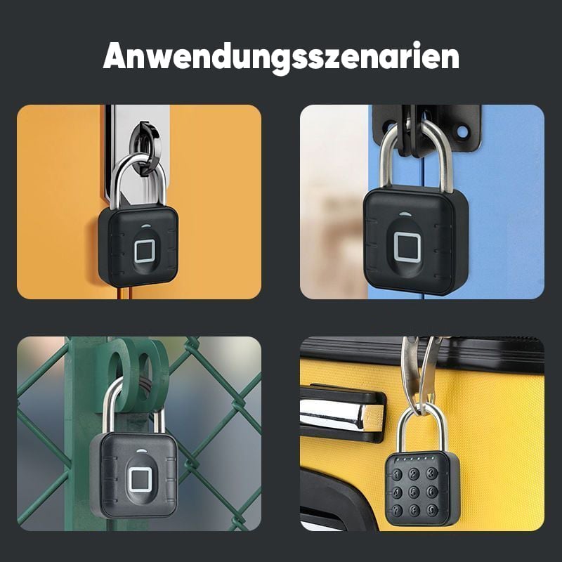 Biometrisches Fingerabdruck-Vorhängeschloss mit App-Steuerung, IP67 Wasserdicht