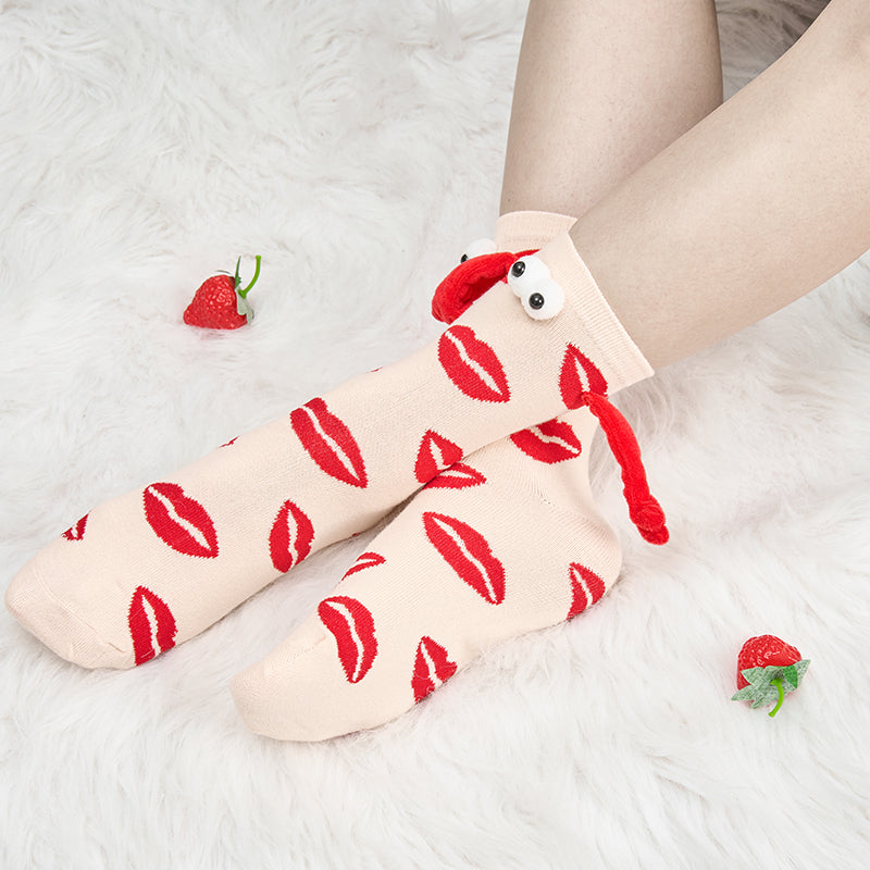 Paar Liebe Magnet hält Hände Socken