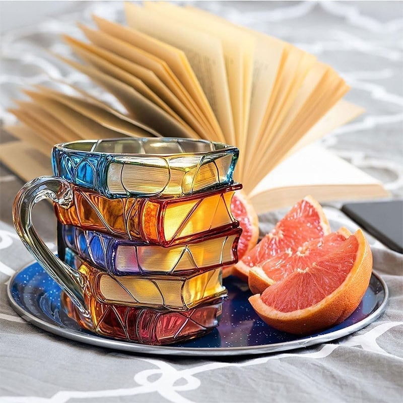 Handbemalte Buch-Kaffeetasse
