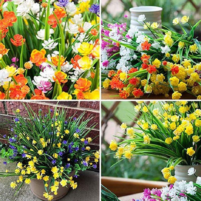 Künstliche Blumen im Freien, 2 Sträuße