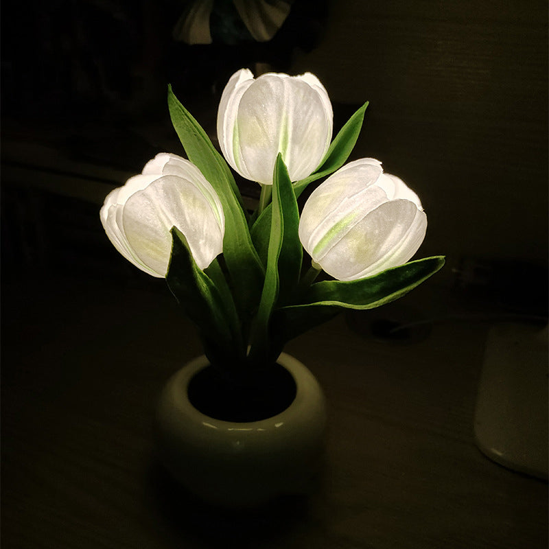 LED-Tulpen-Nachtlicht-Blumen-Tischlampe