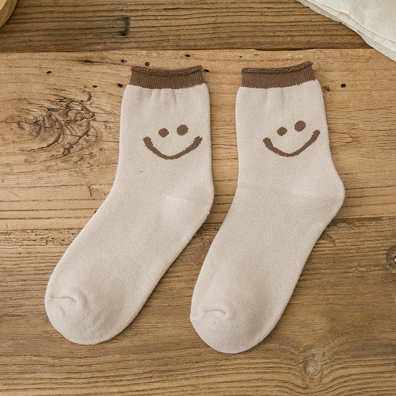 Schönes Lächeln Gesicht Baumwoll Socken