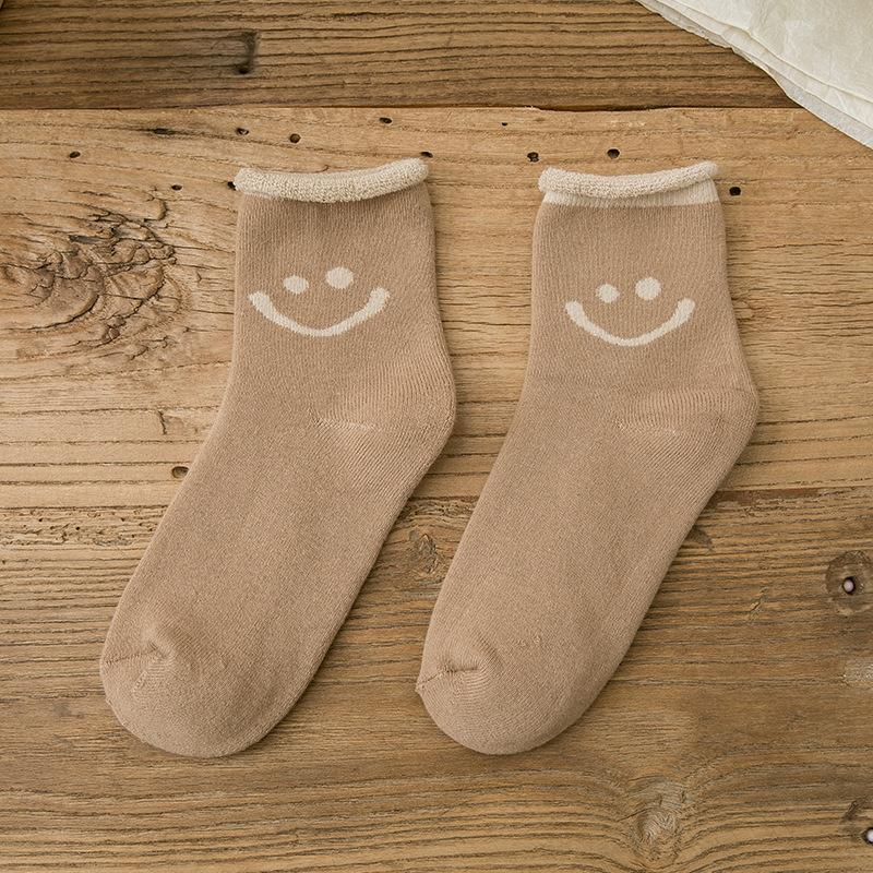 Schönes Lächeln Gesicht Baumwoll Socken