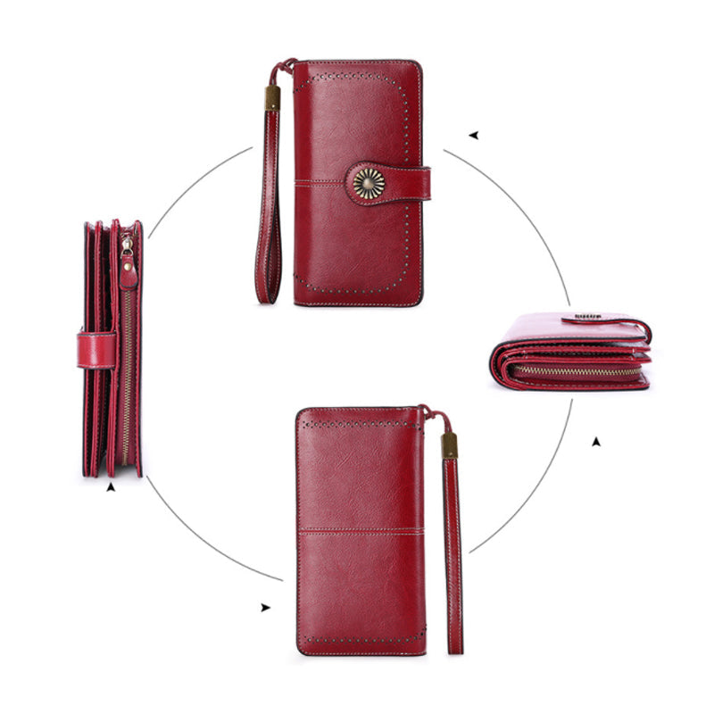 Retro lange Brieftasche mit großem Fassungsvermögen