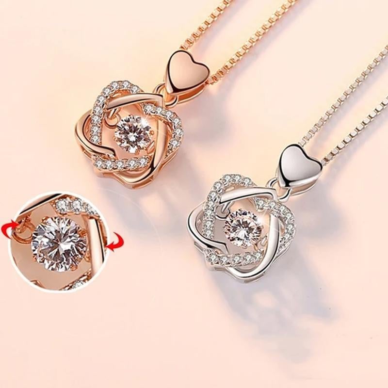 Herz-Halsketten-Set mit Rose