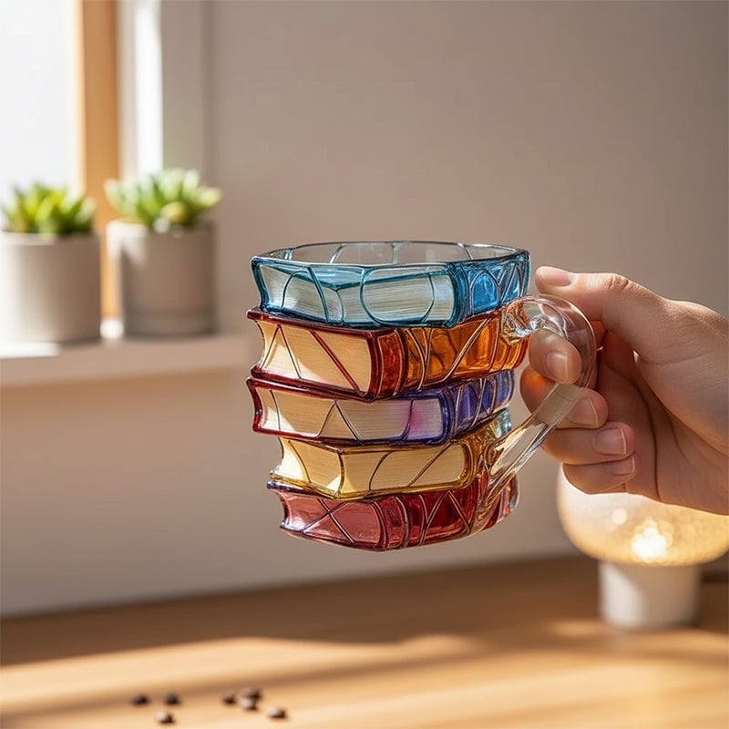 Handbemalte Buch-Kaffeetasse