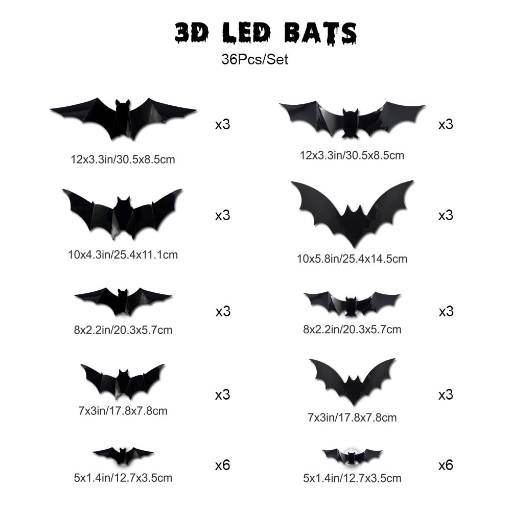 3D-Fledermaus-Design-LED-Dekoration