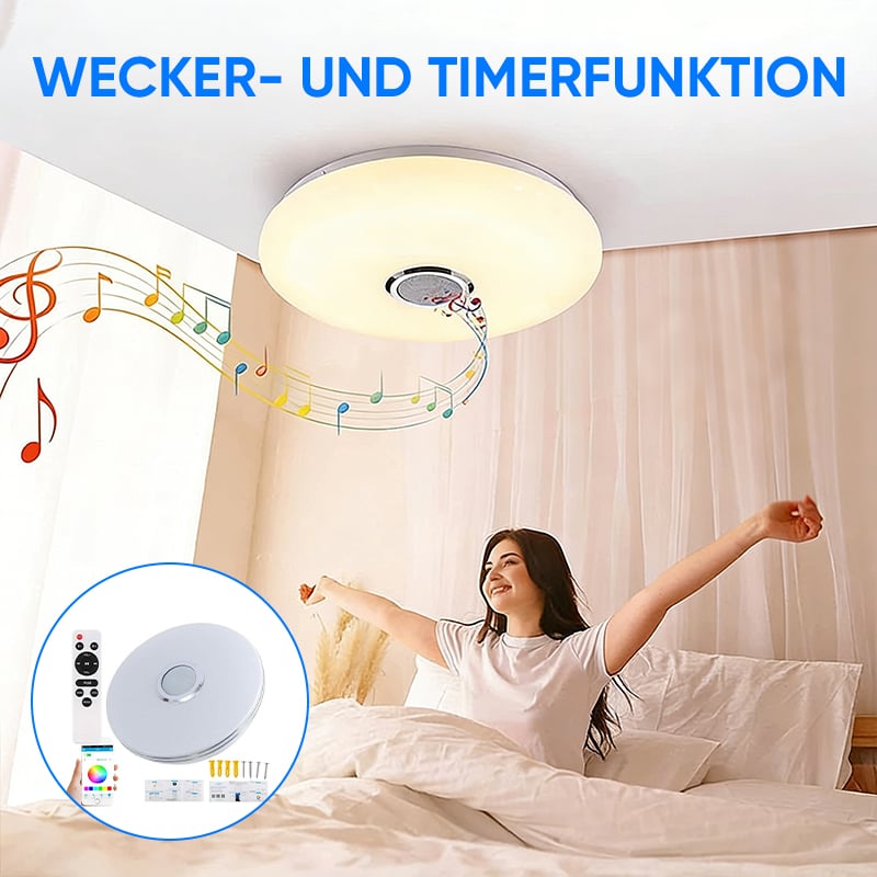 3-in-1: Intelligente LED-Deckenleuchte mit Bluetooth-Lautsprecher