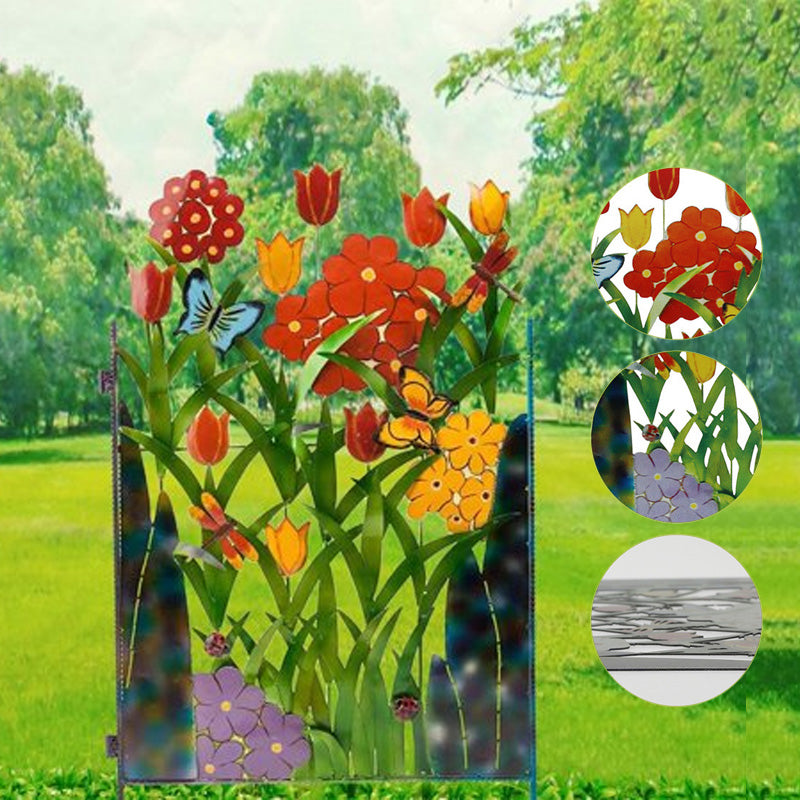 Kreative Blumen-Zaundekoration