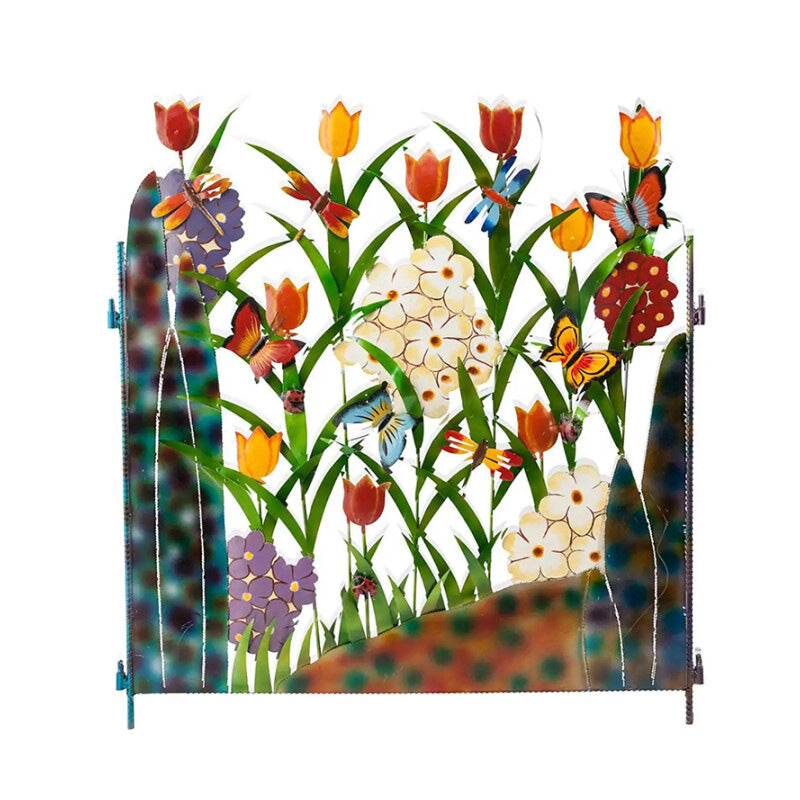 Kreative Blumen-Zaundekoration