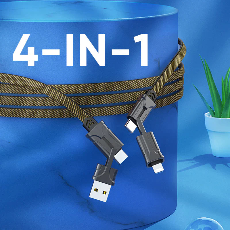 4-in-1-Schnellladekabel aus Nylongeflecht
