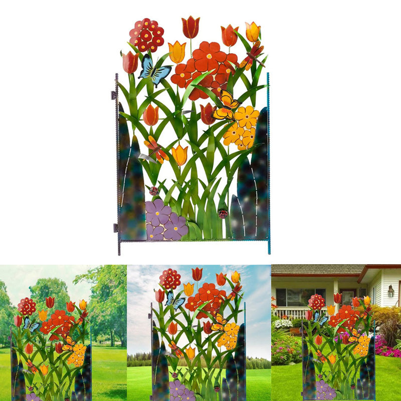 Kreative Blumen-Zaundekoration