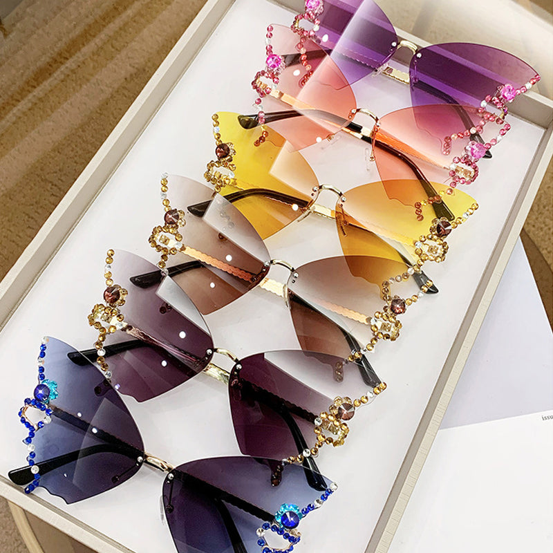 💎🦋Sonnenbrille mit Schmetterlingsdiamanten 🦋💎