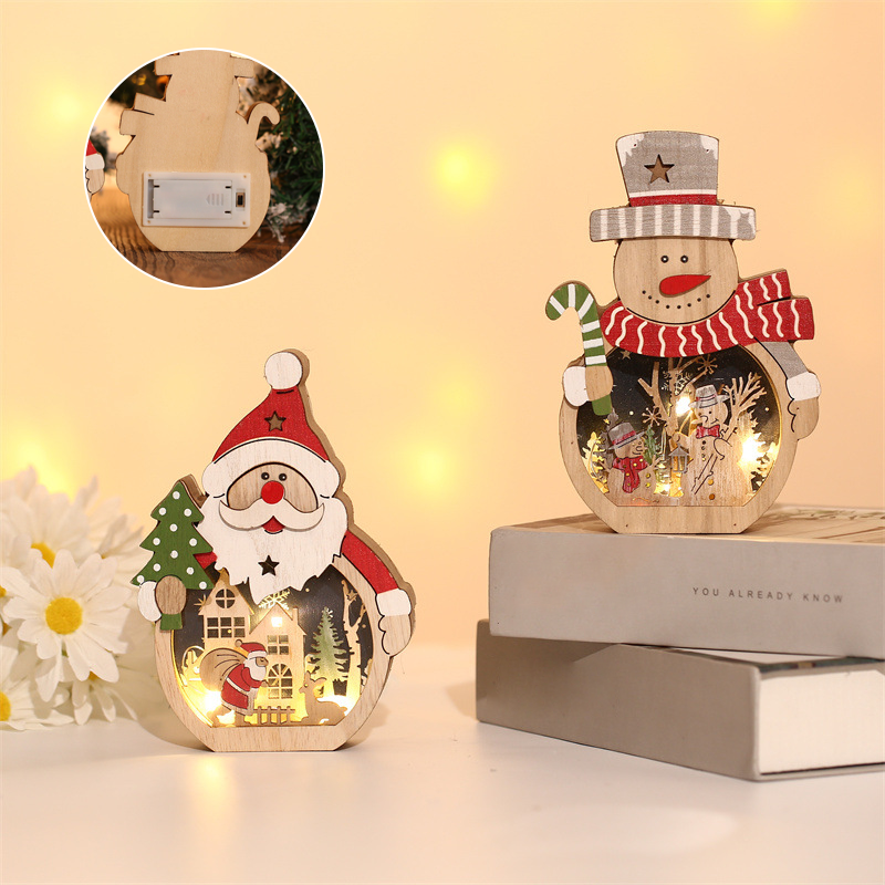 LED-Weihnachtsbeleuchtung aus Holz