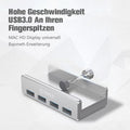 Anbaubarer USB 3.0-Adapter-Hub auf der Schreibtischseite