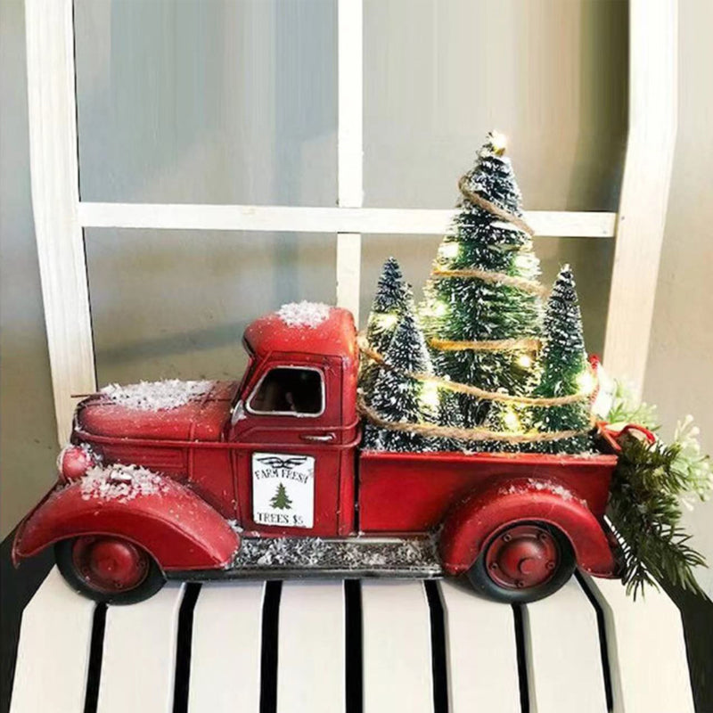 🎄Weihnachtsverkauf🔥Roter Bauernhof-LKW Weihnachten Dekorationen