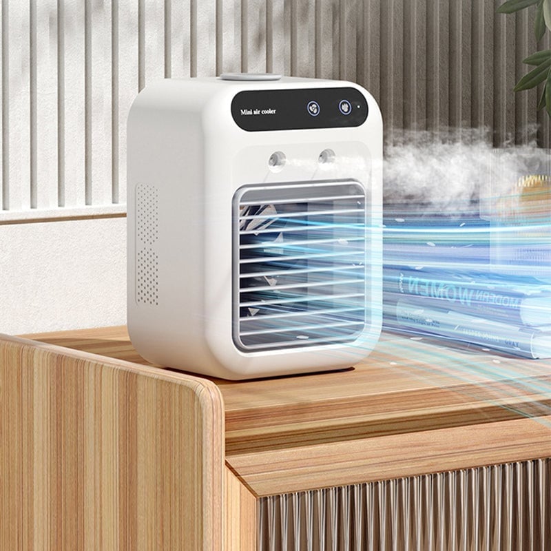 3-in-1 Tragbarer Kühlventilator mit 2-Stufen-Nebelfunktion