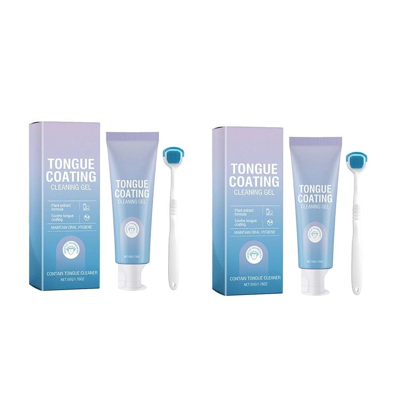 Tongue Cleaning Gel & Brush Bundle for Refreshing Oral Care