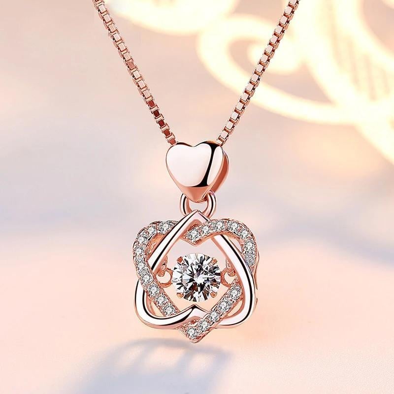 Herz-Halsketten-Set mit Rose