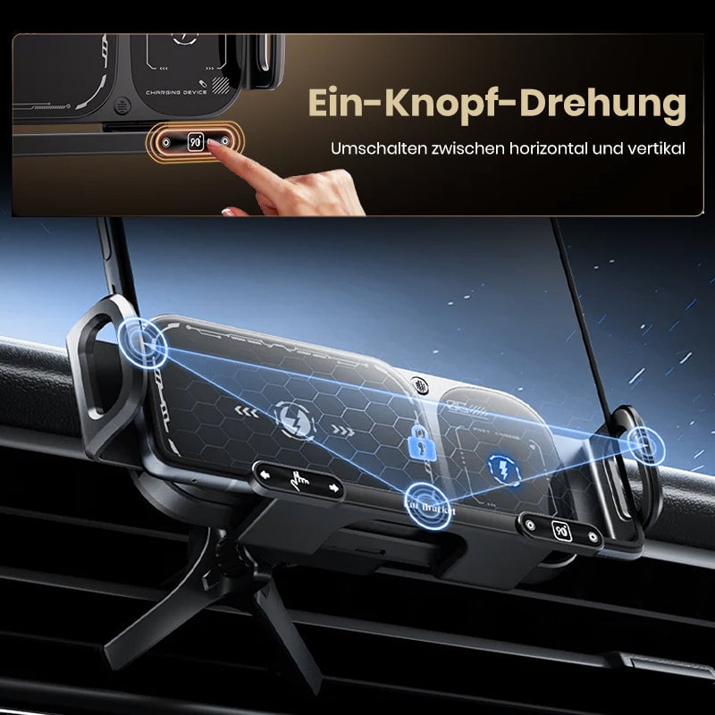 Kabellose Ladehalterung für das Auto mit Drehfunktion