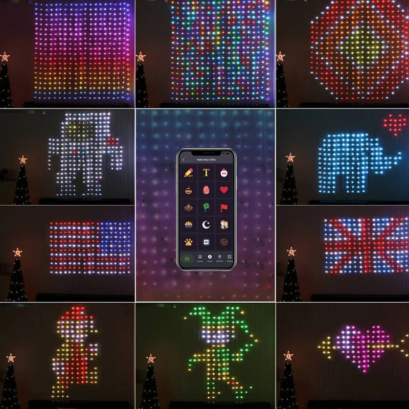 Color Waves LED-Lichtvorhänge mit Musiksynchronisation