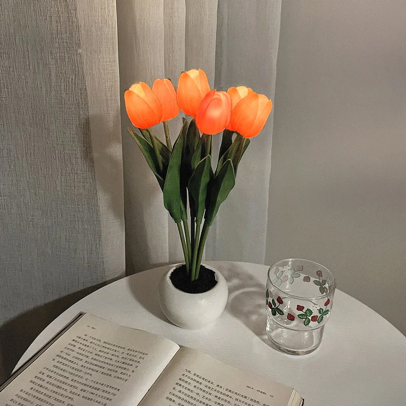LED-Tulpen-Nachtlicht-Blumen-Tischlampe
