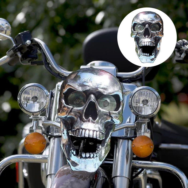Leuchtende Totenkopf-Autodekoration aus Harz