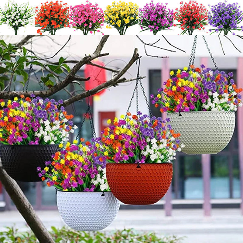 Künstliche Blumen im Freien, 2 Sträuße