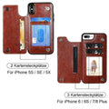Brieftasche aus Leder/ Handyhülle für iPhone, mit Kartenfächern