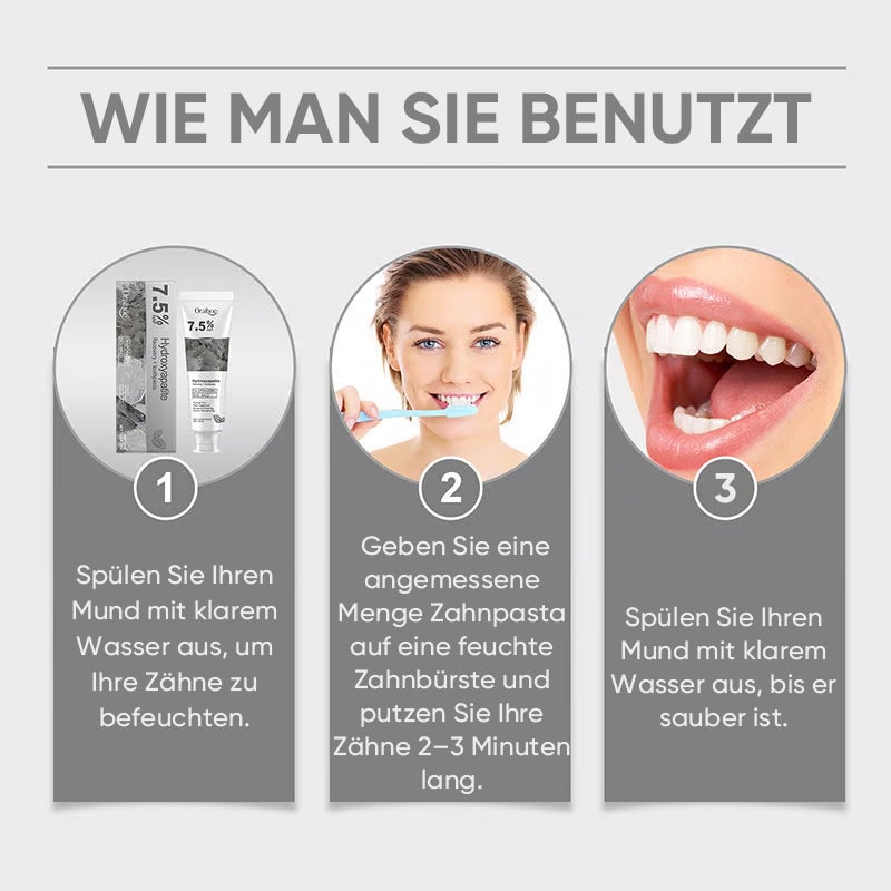 Hydroxylapatit-Zahnpasta zur Reparatur und Aufhellung der Zähne