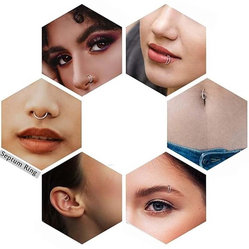 Hufeisenring mit Zirkonia und Gewindestäben für Piercings