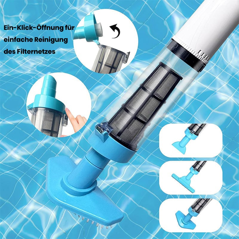3-in-1 kabelloser, wiederaufladbarer Poolsauger mit leistungsstarkem Motor