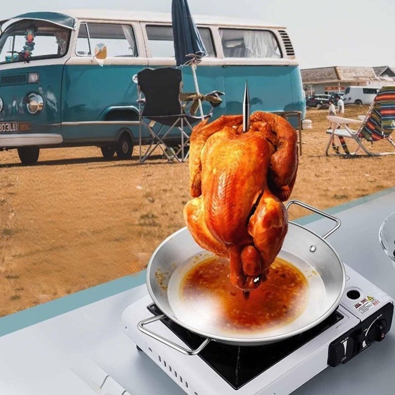 Edelstahl-Grillpfanne mit vertikaler Schraube