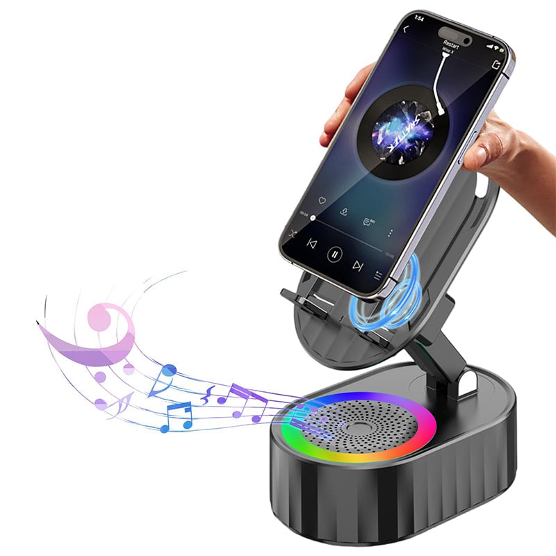 360° verstellbarer Handyhalter mit integriertem Bluetooth-Lautsprecher