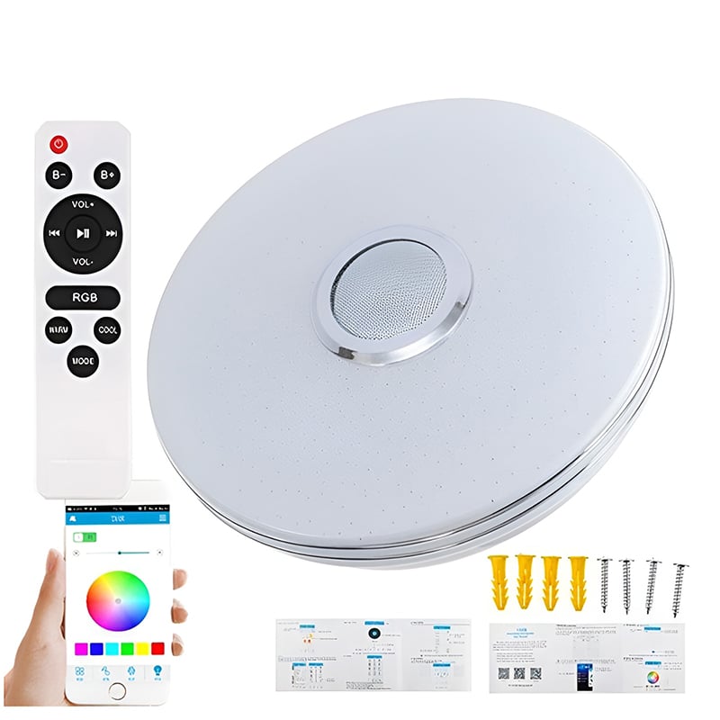 3-in-1: Intelligente LED-Deckenleuchte mit Bluetooth-Lautsprecher