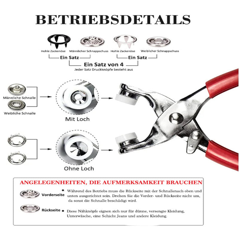 Metall Druckknöpfen Bausatz