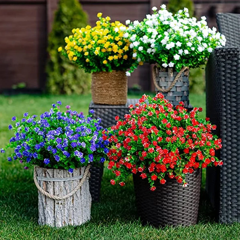 Künstliche Blumen im Freien, 2 Sträuße