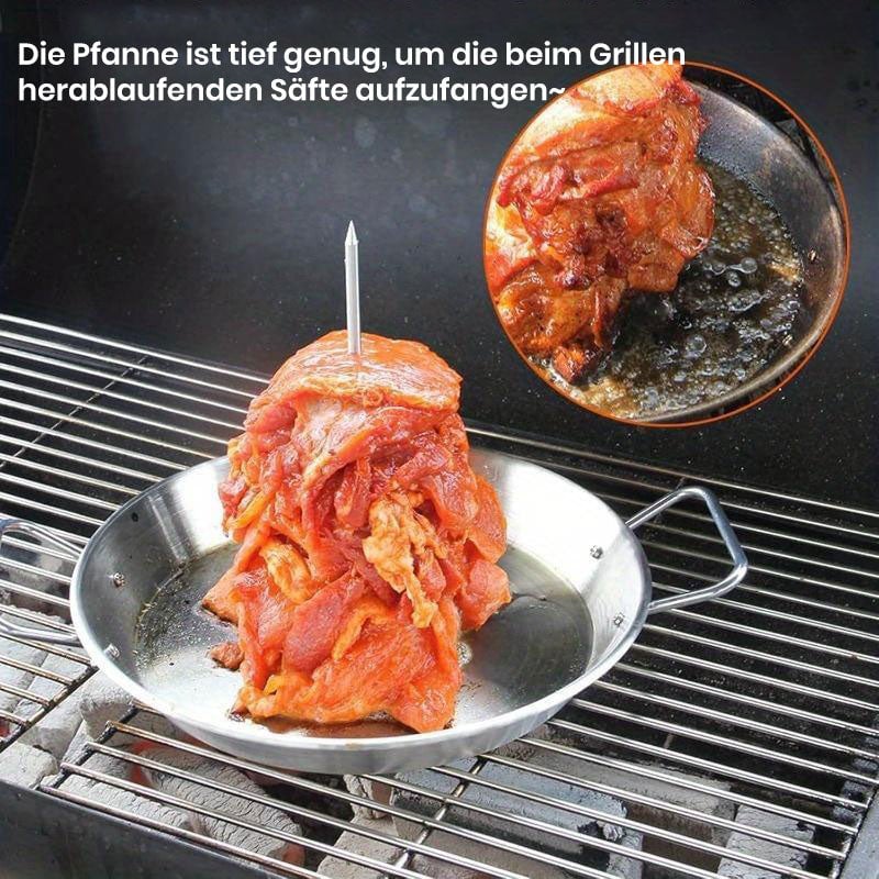 Edelstahl-Grillpfanne mit vertikaler Schraube