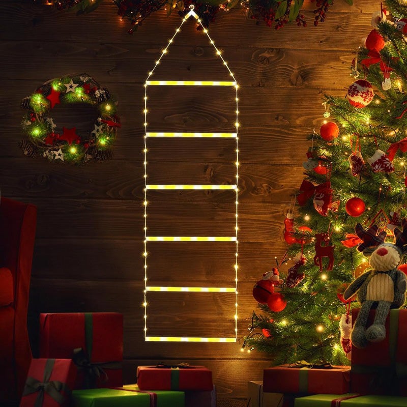 🪜Weihnachtsleiter-Dekolichter mit Weihnachtsmann