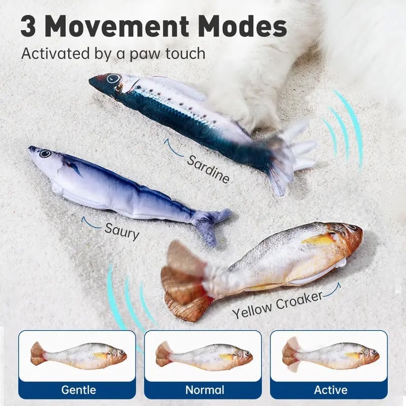 Realistisches, zappelndes Fisch-Katzenspielzeug